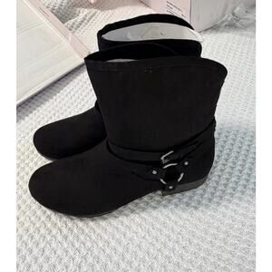 Just Fab Cynthia Womens Black Back Zip Heel Bootie Boots US Size 10 New Justfab